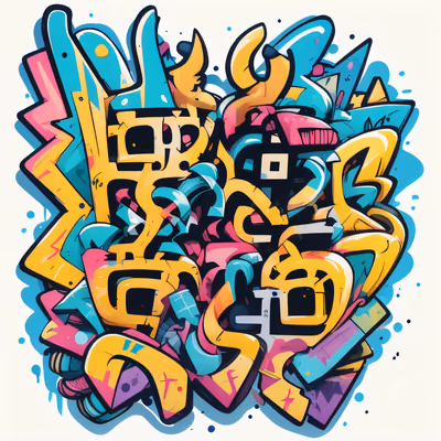 Graffiti Lettering Street Art Abstract QR Code for Stickers — image 1