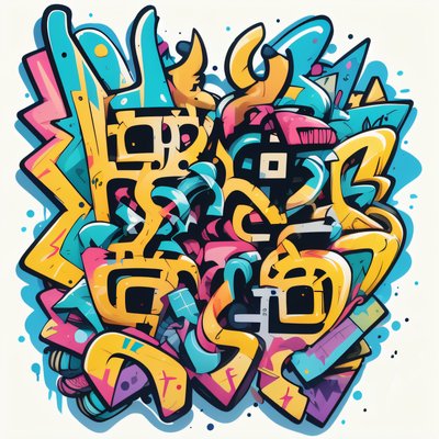Graffiti Lettering Street Art Abstract QR Code for Stickers