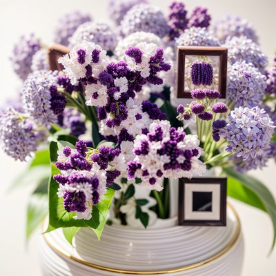 Lavender Bouquet Photo QR Code Art