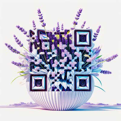Lavender Bowl 3D Render QR Code for Packaging