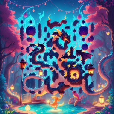 Night Forest Dragons Storybook QR Code for Posters