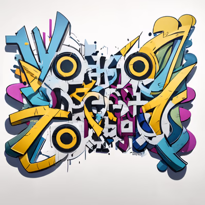 Wildstyle Graffiti Lettering QR Code for Stickers — image 1