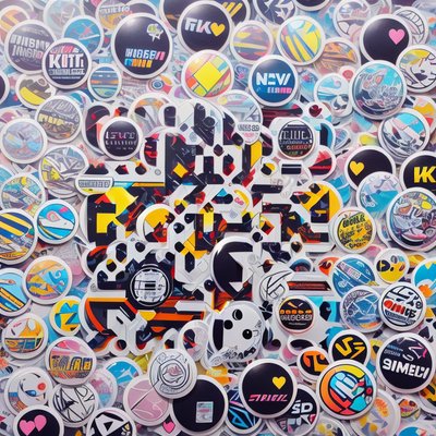 Sticker Bomb Collage Graffiti & Street Art QR Code for Stickers