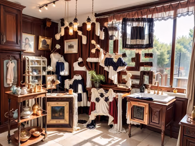 Antique Shop Interior Photorealistic Store QR Code for Window Displays — image 1