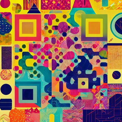 Colorful Geometric Abstract Pattern Generative & Geometric Abstract QR Code Art