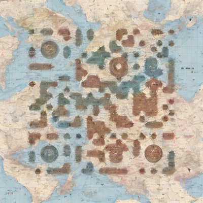 Vintage World Map Painting QR Code Art