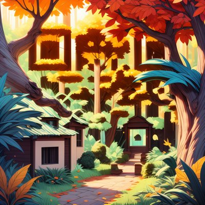 Тропа в осеннем лесу, иллюстрация: QR-код