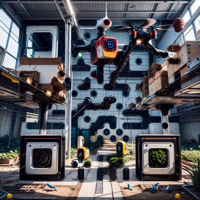 Overgrown Drone Factory 3D QR Code for Posters — image 1