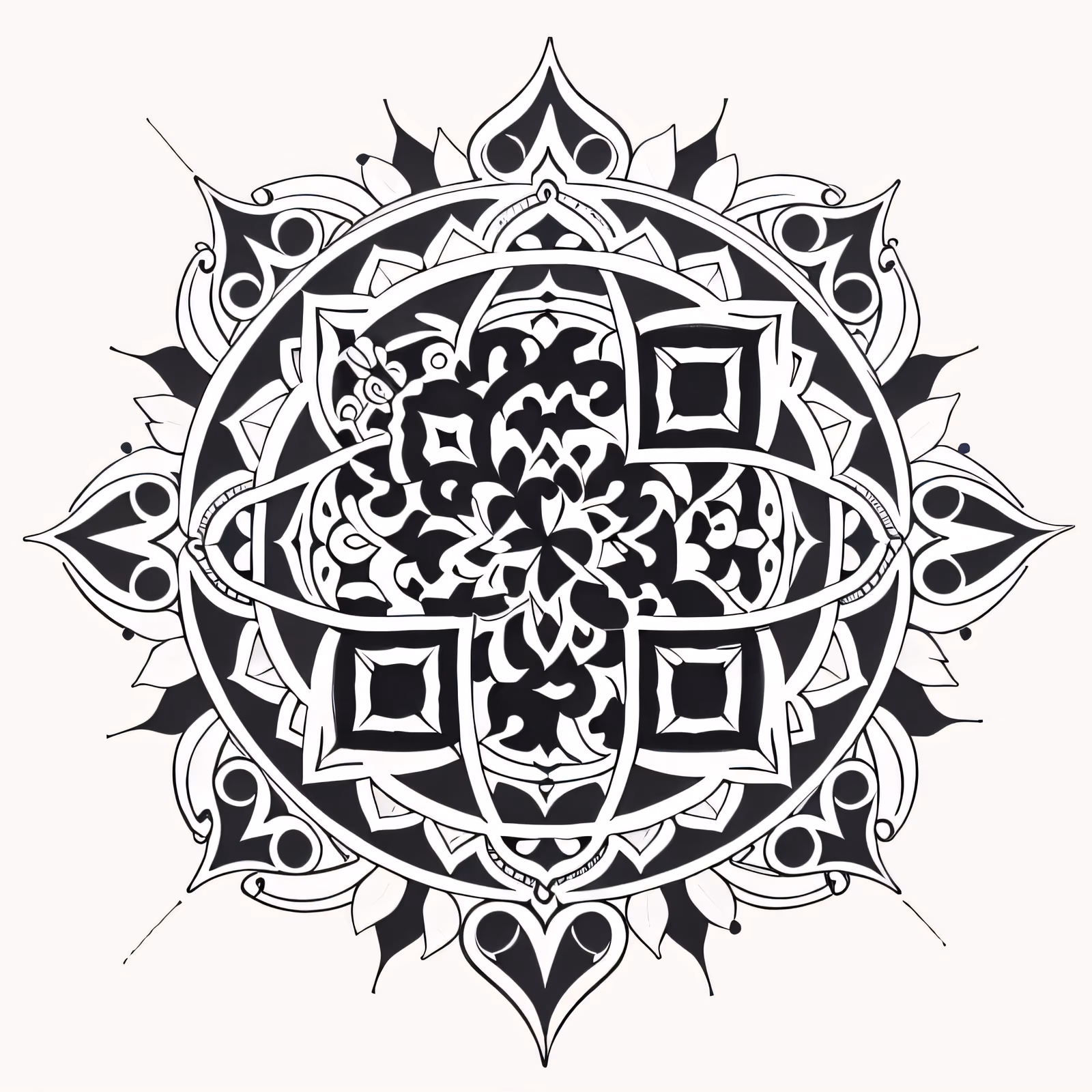 Black Ink Mandala Tattoo QR Code for Temporary Tattoos — image 1