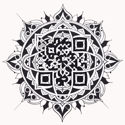 Black Ink Mandala Tattoo QR Code for Temporary Tattoos — image 1