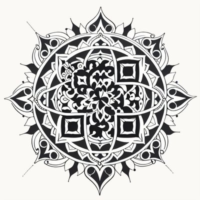 Black Ink Mandala Tattoo QR Code for Temporary Tattoos