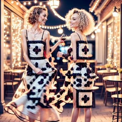 Dancing Women String Lights Realistic QR Code for Posters