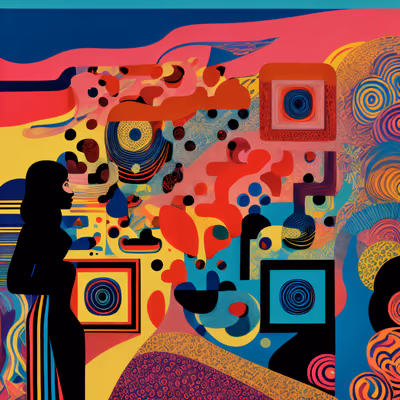 Psychedelic Woman Silhouette Poster QR Code for Posters — image 1