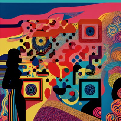 Psychedelic Woman Silhouette Poster QR Code for Posters