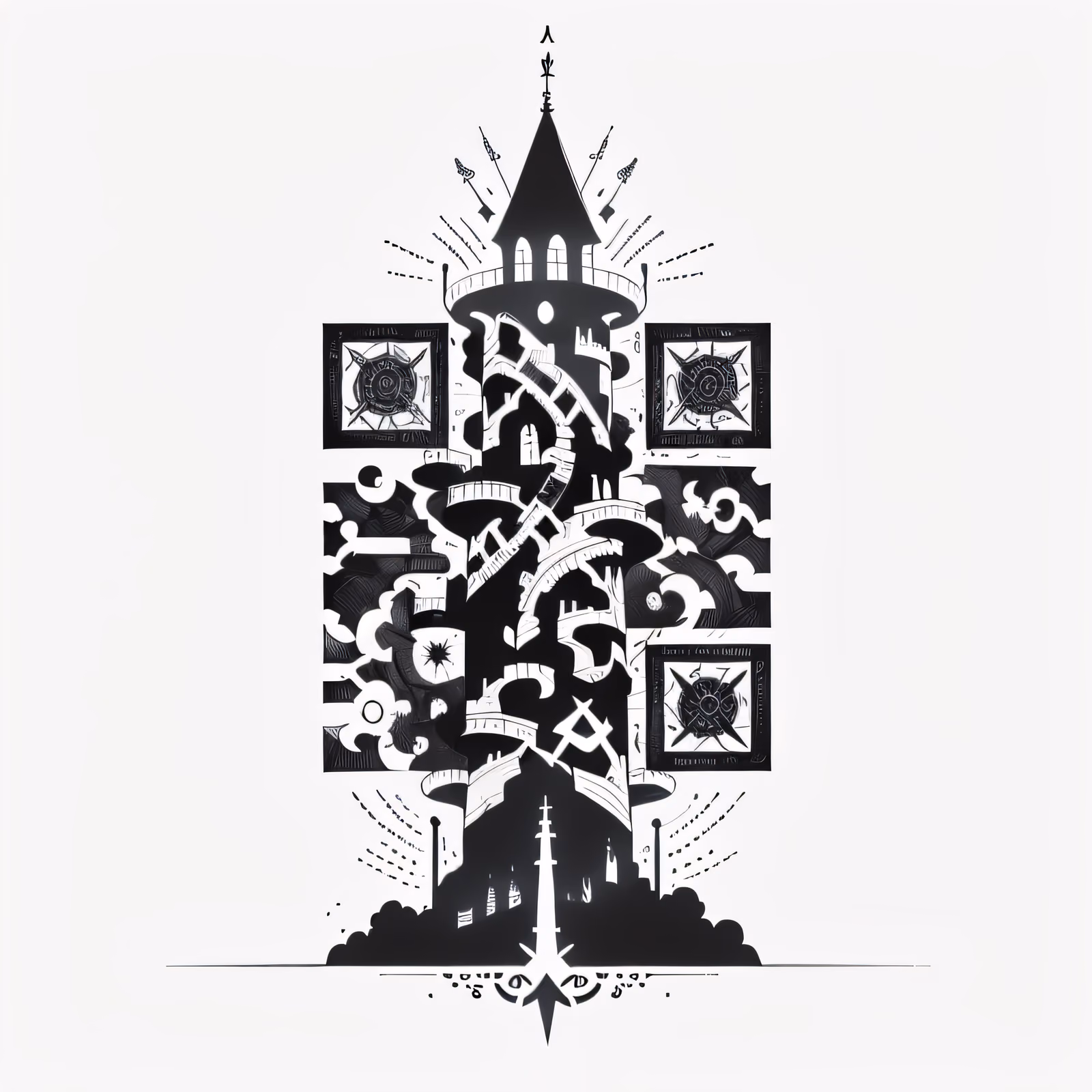 Wizard Tower Ink Tattoo QR Code for Temporary Tattoos — image 1