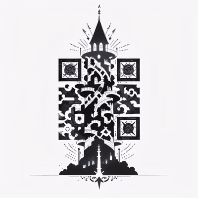 Wizard Tower Ink Tattoo QR Code for Temporary Tattoos — image 1