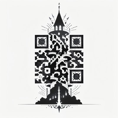 Wizard Tower Ink Tattoo QR Code for Temporary Tattoos