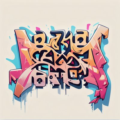 Wildstyle Graffiti Lettering QR Code for Stickers