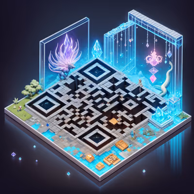 QR-код для постеров: изометрическая диорама с кристальным драконом — изображение 1