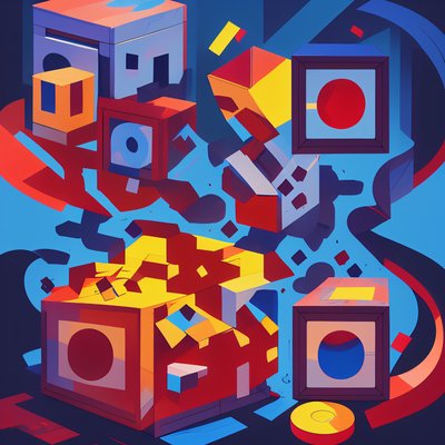 Exploding Cubes Geometric Vector QR Code for Posters
