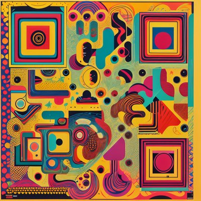 Retro Psychedelic Abstract Pattern QR Code for Posters