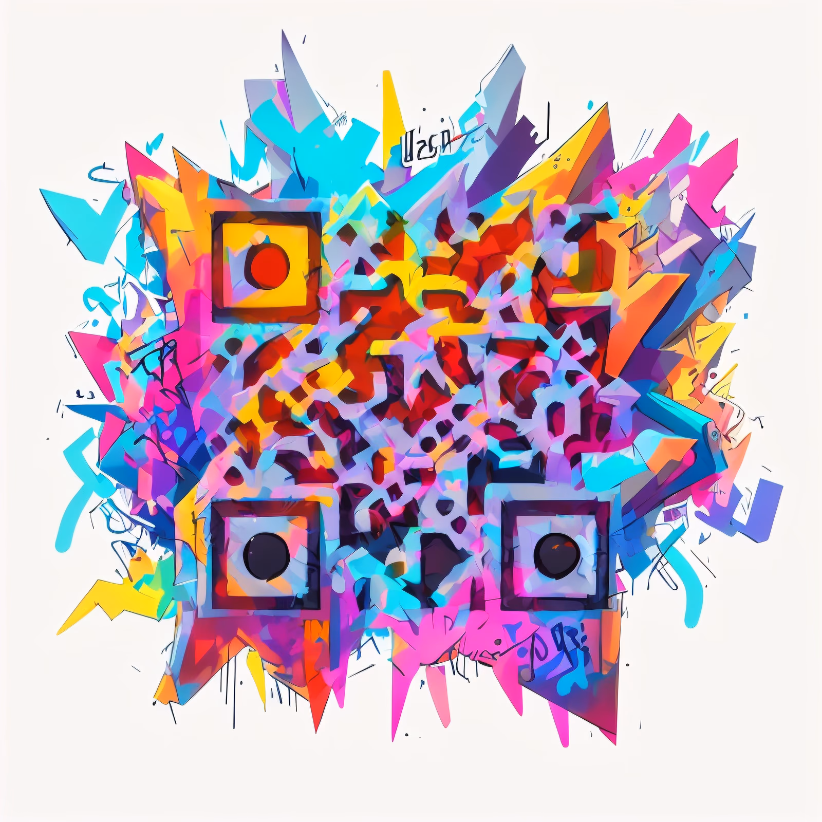 Яркий граффити-взрыв: QR-код для стикеров — изображение 1