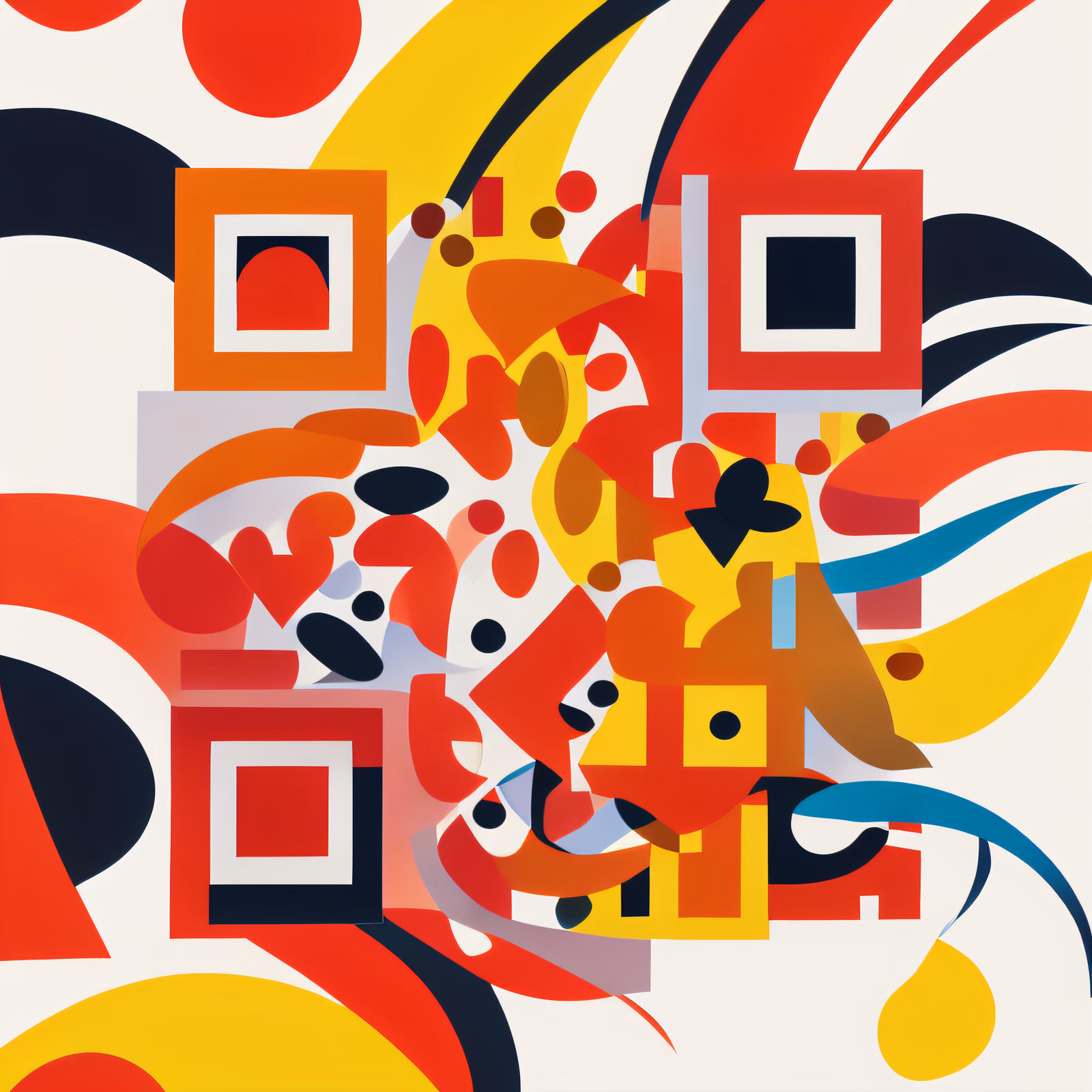 Bold Abstract Color Shapes QR Code for Posters — image 1
