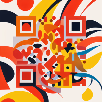 Bold Abstract Color Shapes QR Code for Posters — image 1