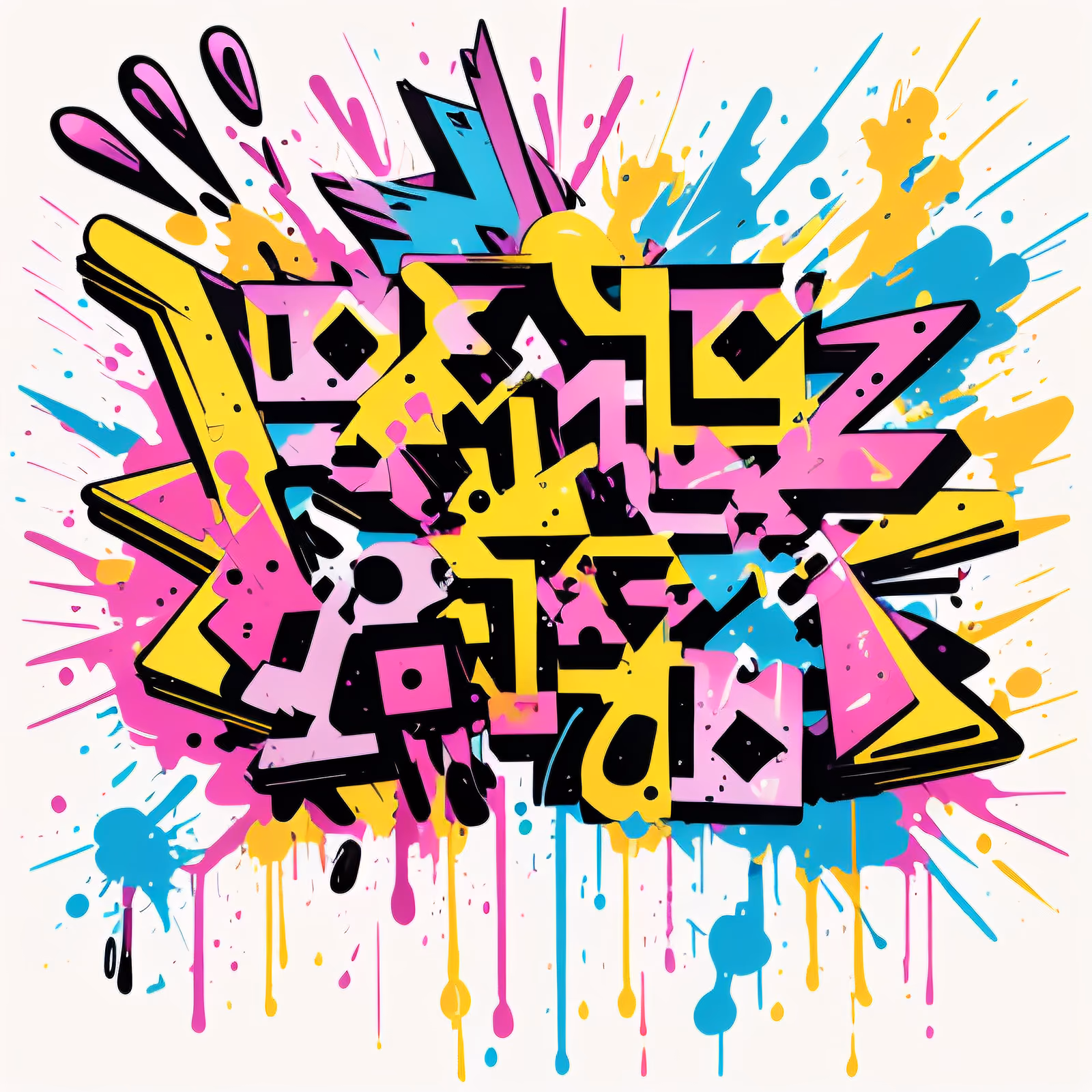 Graffiti Lettering Splatter Calligraphy & Lettering QR Code for Apparel — image 1