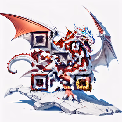 Red Dragon 3D Game Art QR Code for Stickers — image 1
