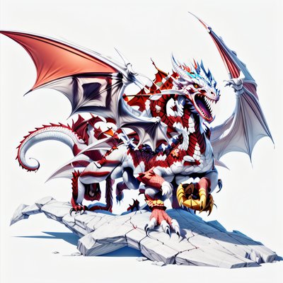 Red Dragon 3D Game Art QR Code for Stickers