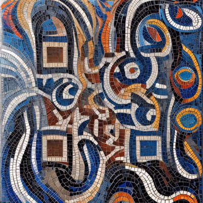 Abstract Swirling Tile Mosaic QR Code Art — image 1