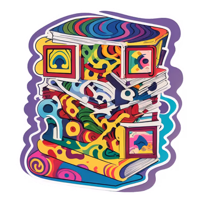 Стопка книг, векторный QR-код для стикеров — изображение 1
