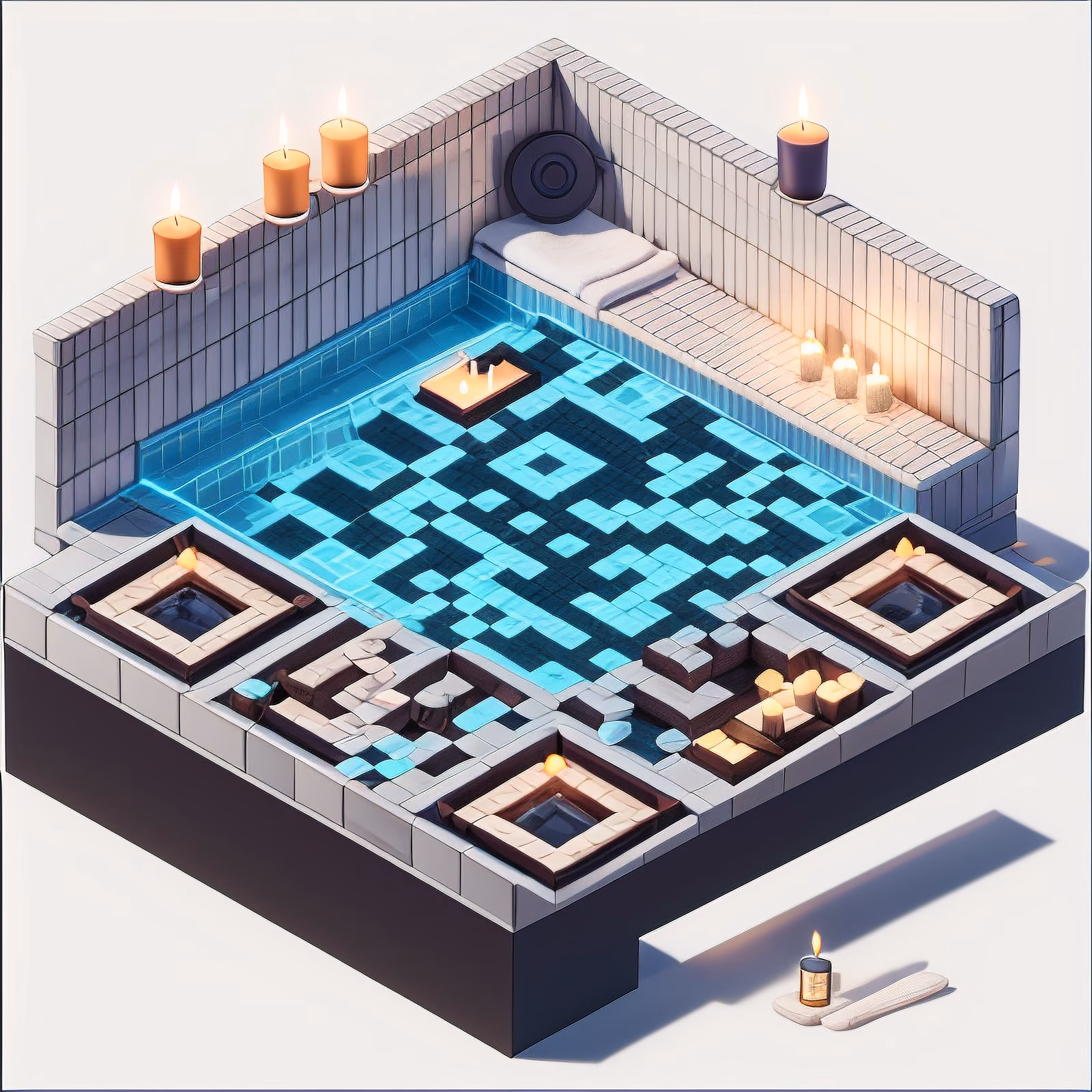 Isometric Spa Pool Candles QR Code for Flyers — image 1