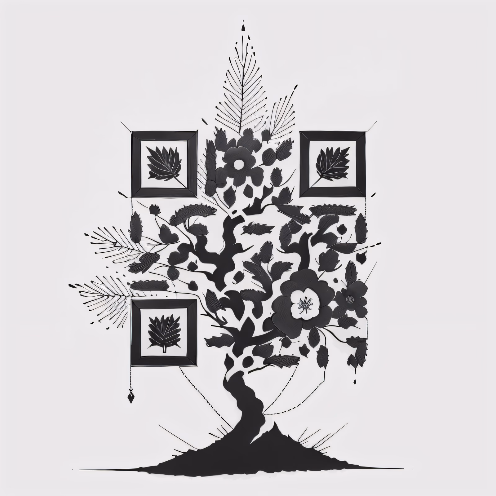 Дерево чёрными чернилами: QR-код для временных тату — изображение 1