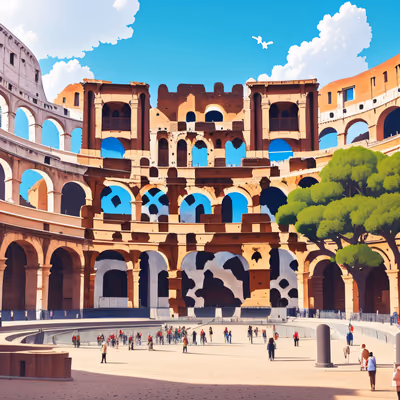 Colosseum Vector Illustration QR Code for Posters — image 1