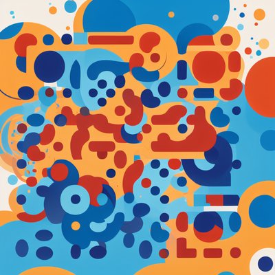 Colorful Circles and Dots Abstract QR Code for Posters