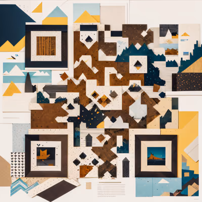 Paper Landscape Collage QR Code Art — image 1