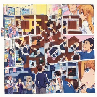 Manga Comic Panel Page QR Code for Posters