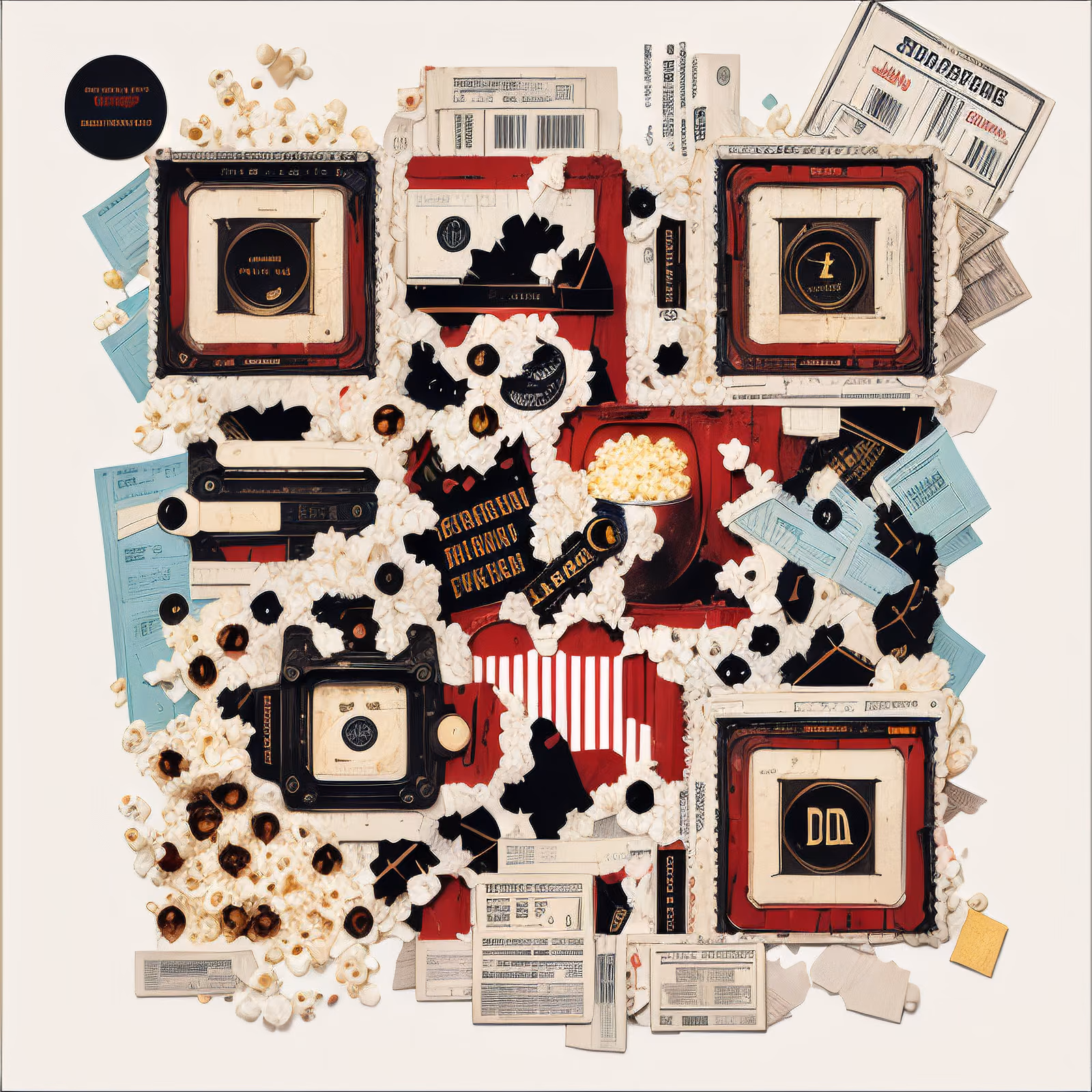 Cinema Popcorn Ticket Collage QR Code for Posters — image 1