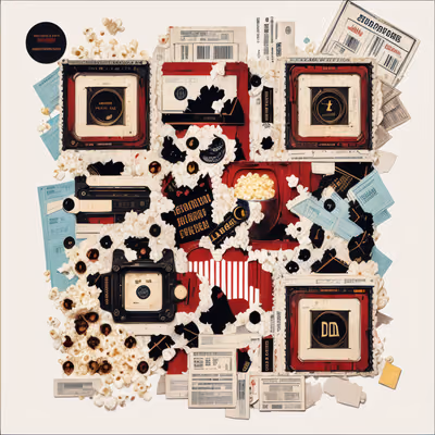 Cinema Popcorn Ticket Collage QR Code for Posters — image 1