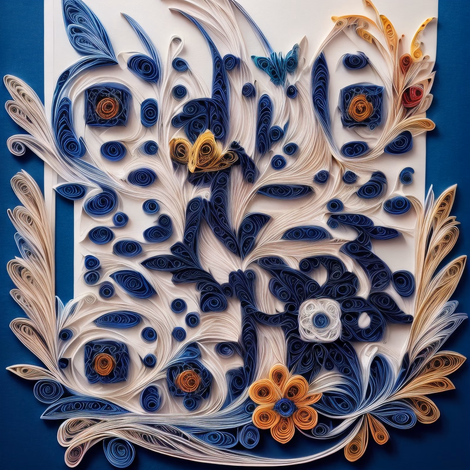 Quilled Paper Flowers and Butterflies Pattern QR Code Art — image 1