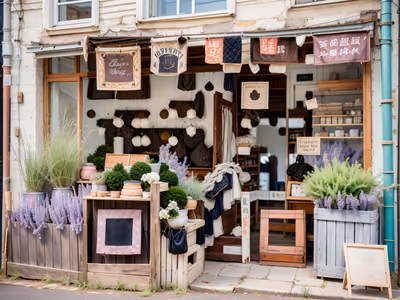 Rustic Lavender Shop Photorealistic QR Code for Storefront Displays — image 1