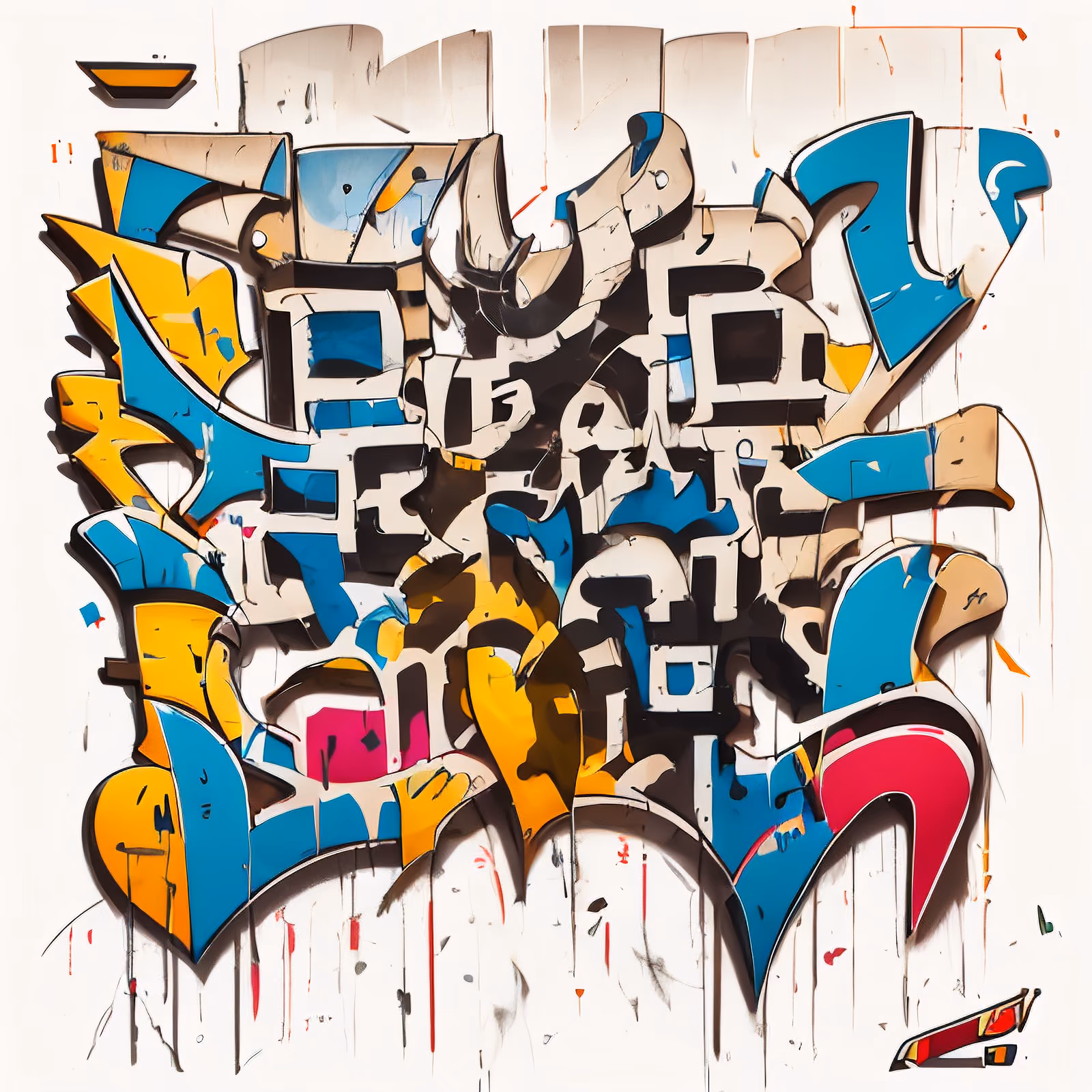 Wildstyle Graffiti Lettering Stylized Illustration QR Code for Apparel — image 1