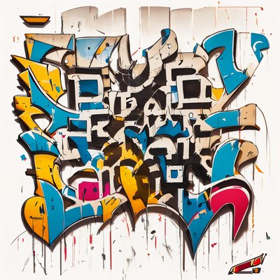 Wildstyle Graffiti Lettering Stylized Illustration QR Code for Apparel