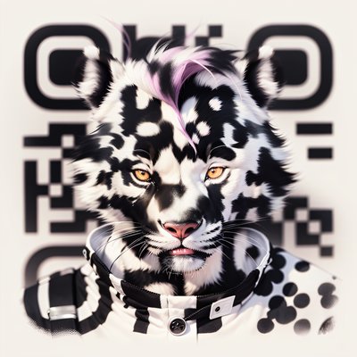 Spotted Leopard Character 3D QR Code for Apparel