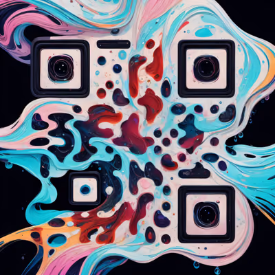 彩色液体漩涡抽象二维码艺术,适用于海报 — 图片 1
