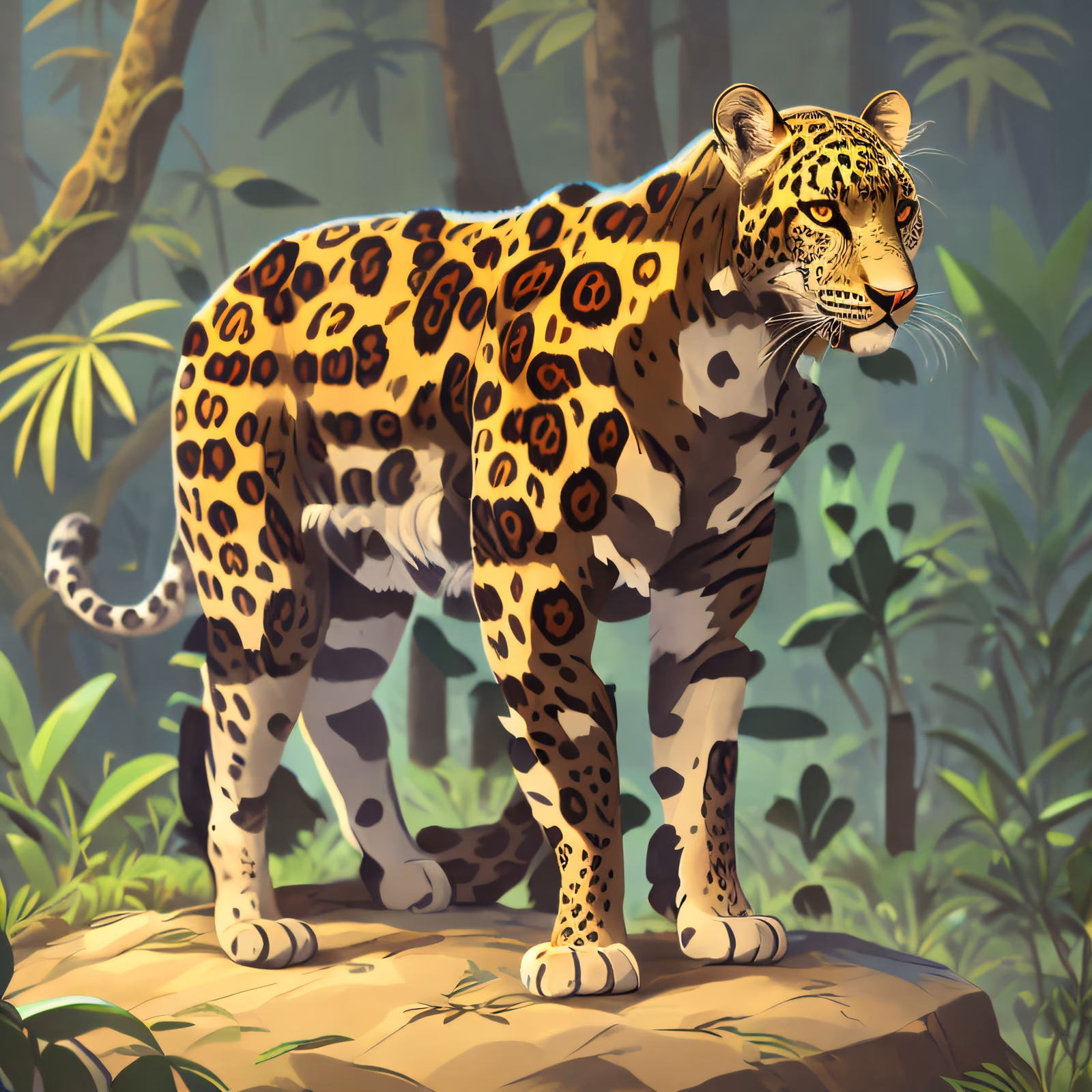 Leopard in Jungle Digital Painting QR Code for Posters — image 1