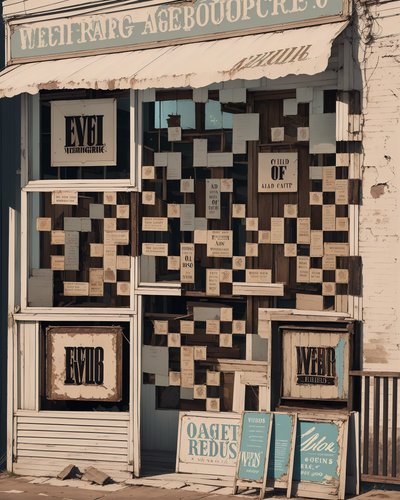 Vintage Boutique Storefront Retro QR Code for Window Displays
