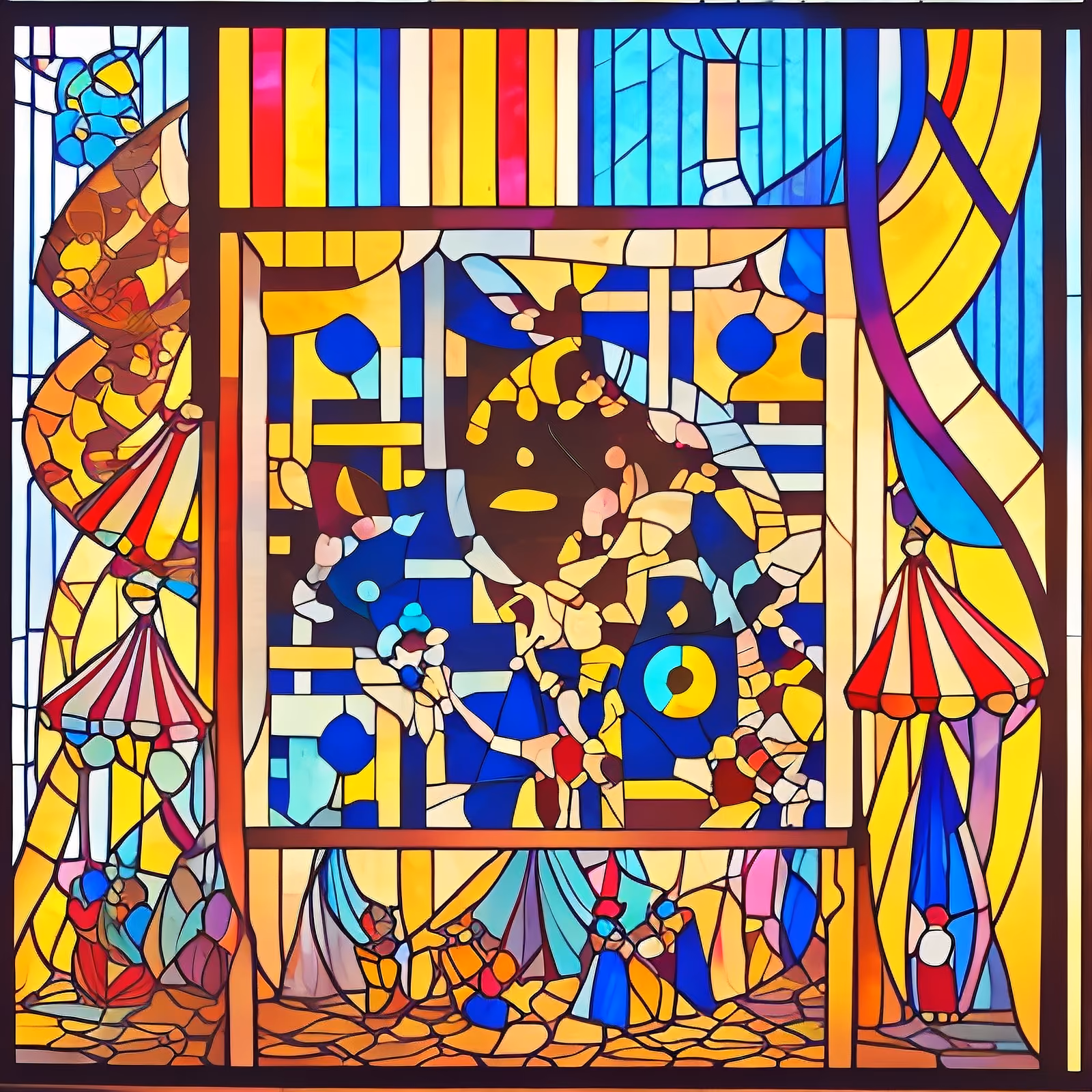 Circus Big Top Stained Glass QR Code for Posters — image 1